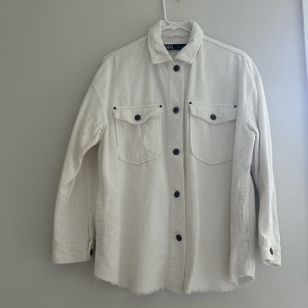 Zara White Corduroy Jacket